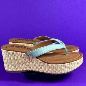 Zodiac Women's Blue Rio Espadrille Wedge Sandals Shoe Size 10-NEW